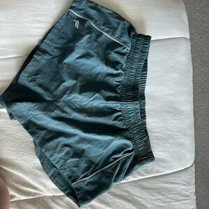 new with tags- fabletics teal shorts, size s, eco full speed run shorts